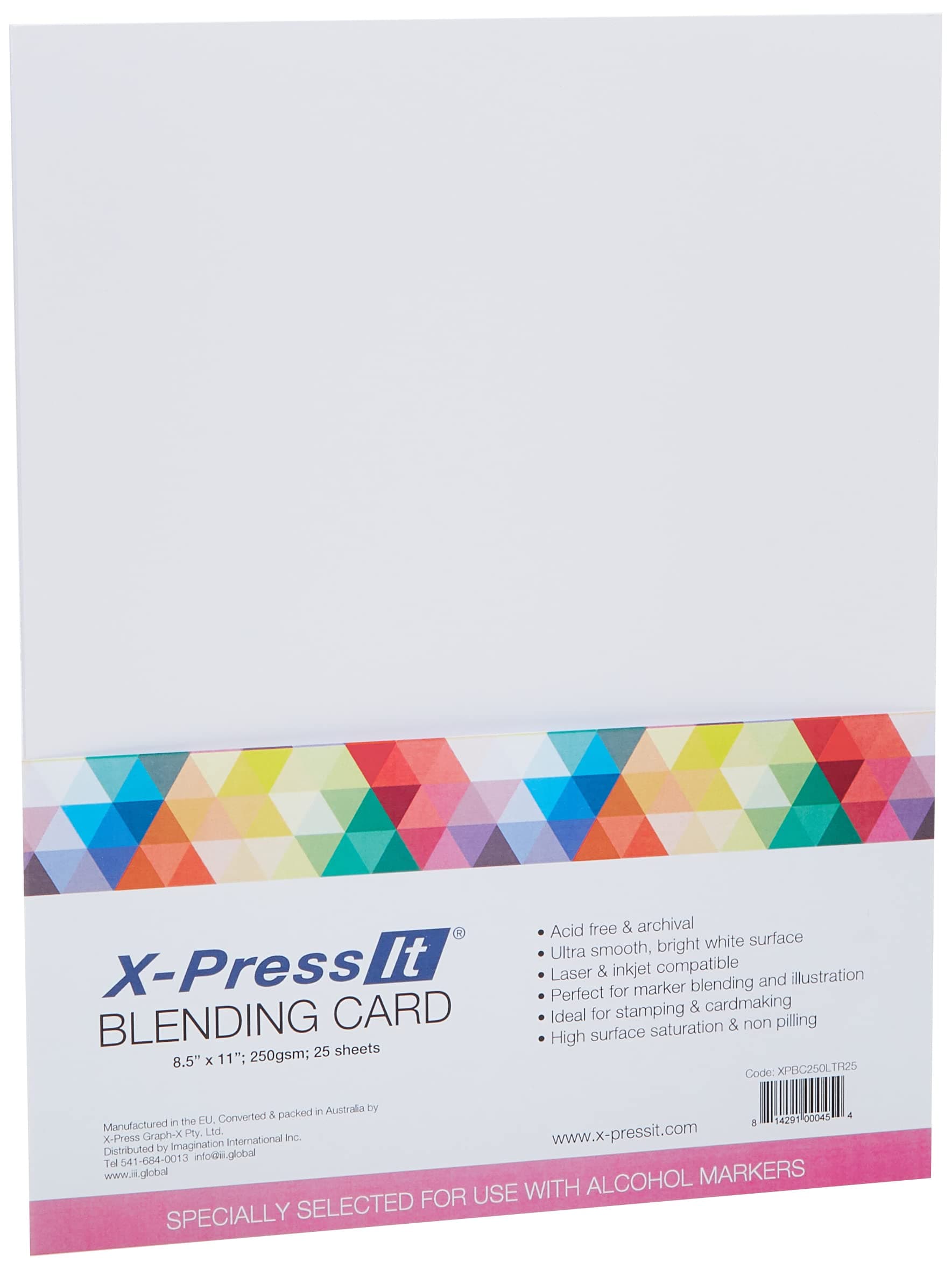 Copic Marker X-Press Blending Card 8.5 x 11-inch 25/Pkg-White, Other, Multicoloured, 1 Count (Pack of 1)