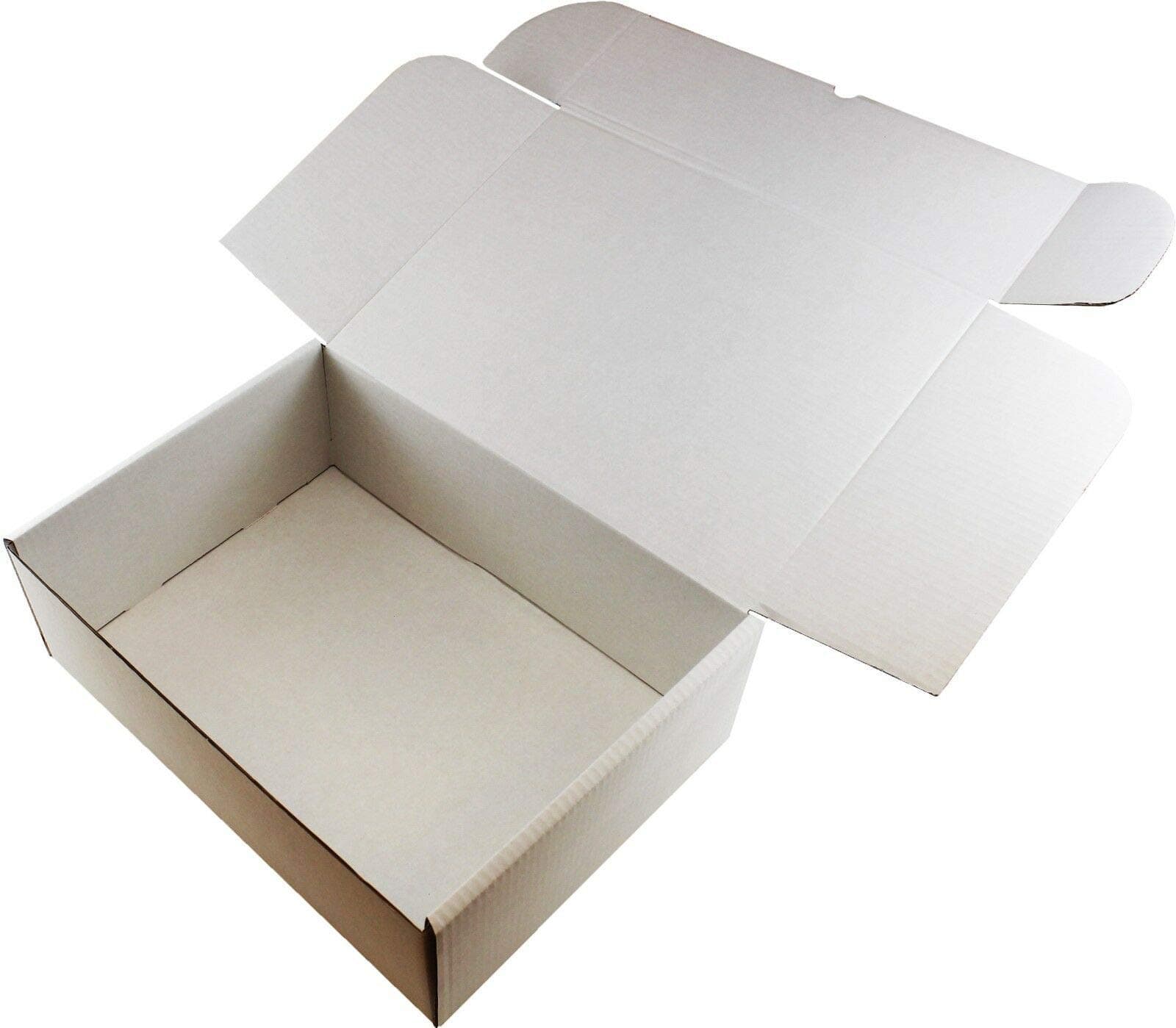WHITE OR BROWN SHIPPING CARDBOARD BOXES POSTAL MAILING GIFT PACKET SMALL PARCEL (15" x 11" x 5", WHITE, 1)