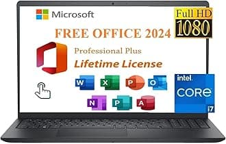 Dell Inspiron 15 3530 Laptop, 15.6" FHD Touchscreen, Intel Core i7-1355U, 32GB RAM, 1TB PCIe SSD,Microsoft Lifetime Office 2024, Wi-Fi 6, Long Battery Life, Windows 11 Pro, Black