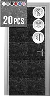 Arrowzoom Black Single Side - 20 Pieces Acoustic Insulation Soundproofing Panels 12 x 12in for Door Kit Installation Recording Studio Podcast Live House Bars Sound Absorbing Tiles Man Cave AZ1184