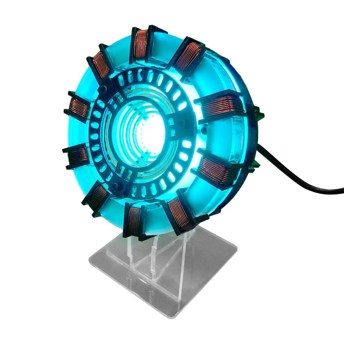 MK1 Heart-Shaped Arc Reactor, Reactor Model Assembly Kit with USB Power Cable Light Arc Reactor Light Rechargeable Superhero Lamp, Tech Ornament Gift
