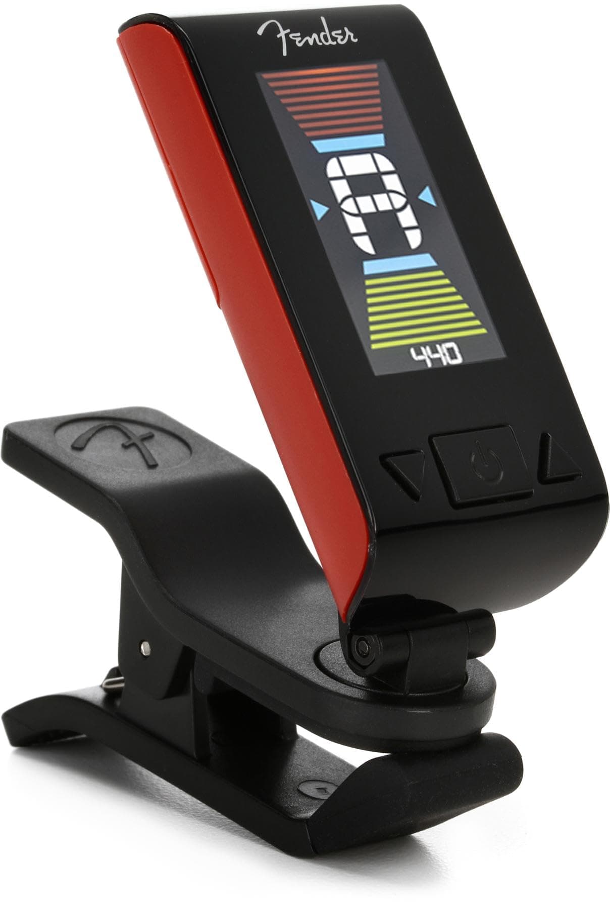 Fender Original Tuner (BQ 10), Bright LCD Screen, Vibration-Based Chromatic Tuning, Fiesta Red