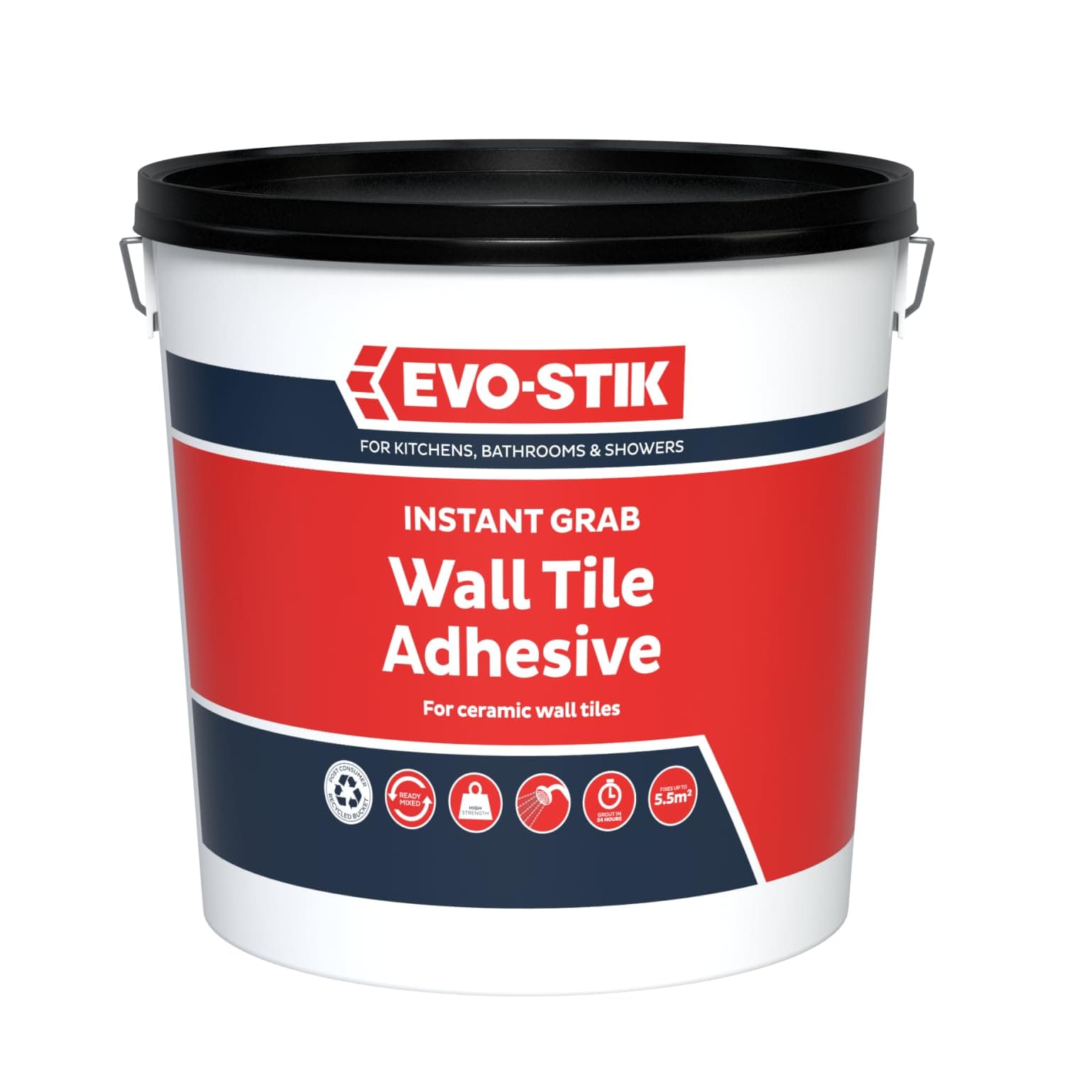 Wall Tile Adhesive Instant Grab 5L - Ready to Use - Non-Slip Formula - Showerproof