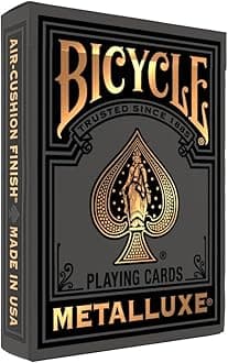Bicycle Black and Gold Metalluxe Playing Cards – Premium Foil Metalluxe Deck– Classic Poker Size, Collectible Luxury Design, Great for Game Night, Gifting, and Stocking Stuffer
