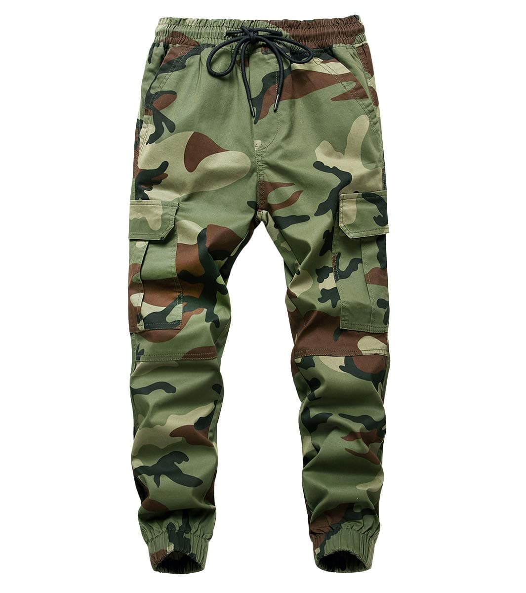 LOKTARC Boys' Pull-On Slim Fit Camo Cargo Jogger Pants