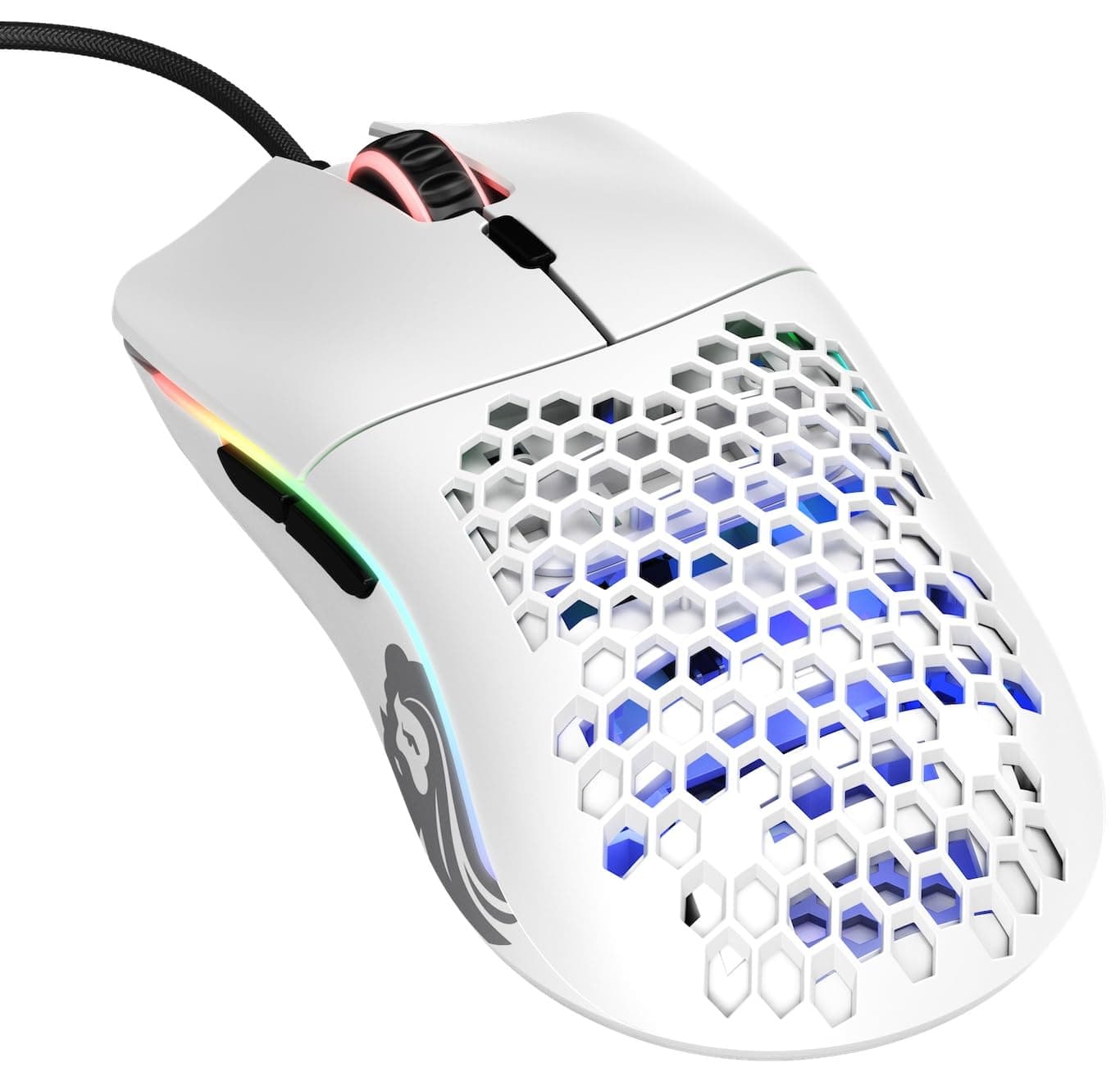 Model O- (Minus) Compact Wired Gaming Mouse - 58g Superlight Honeycomb Design, RGB, Pixart 3360 Sensor, Ambidextrous, Omron Switches - Matte White