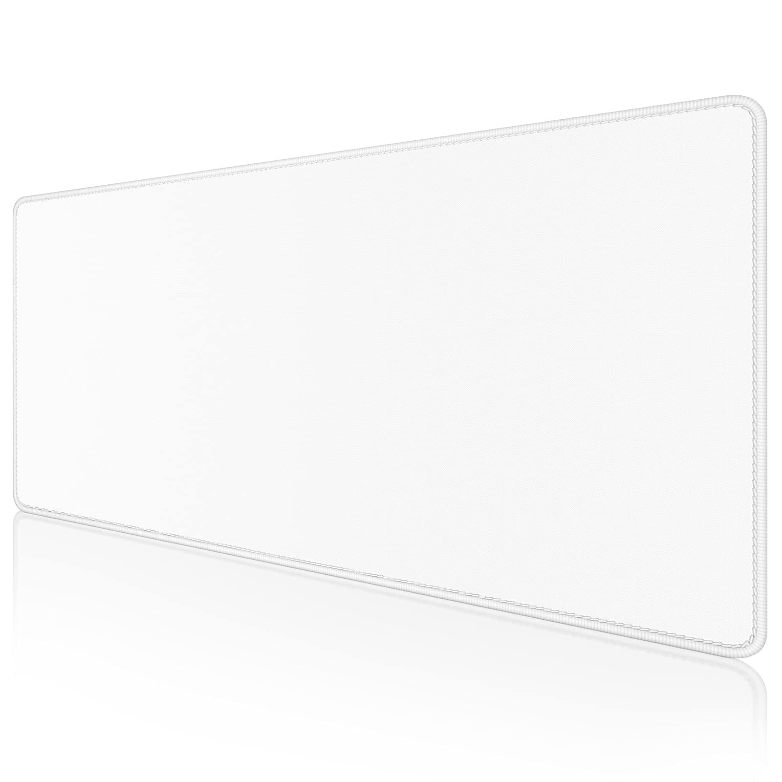 Dapesuom Large Gaming Mouse Pad, Extended Mousepad with Stitched Edges, Water Resist Keyboard Pad with Non-Slip Base, Big XXL Mousepad Desk Mat for gamer, Laptop, Office, 31.5x15.7in, Ivory White