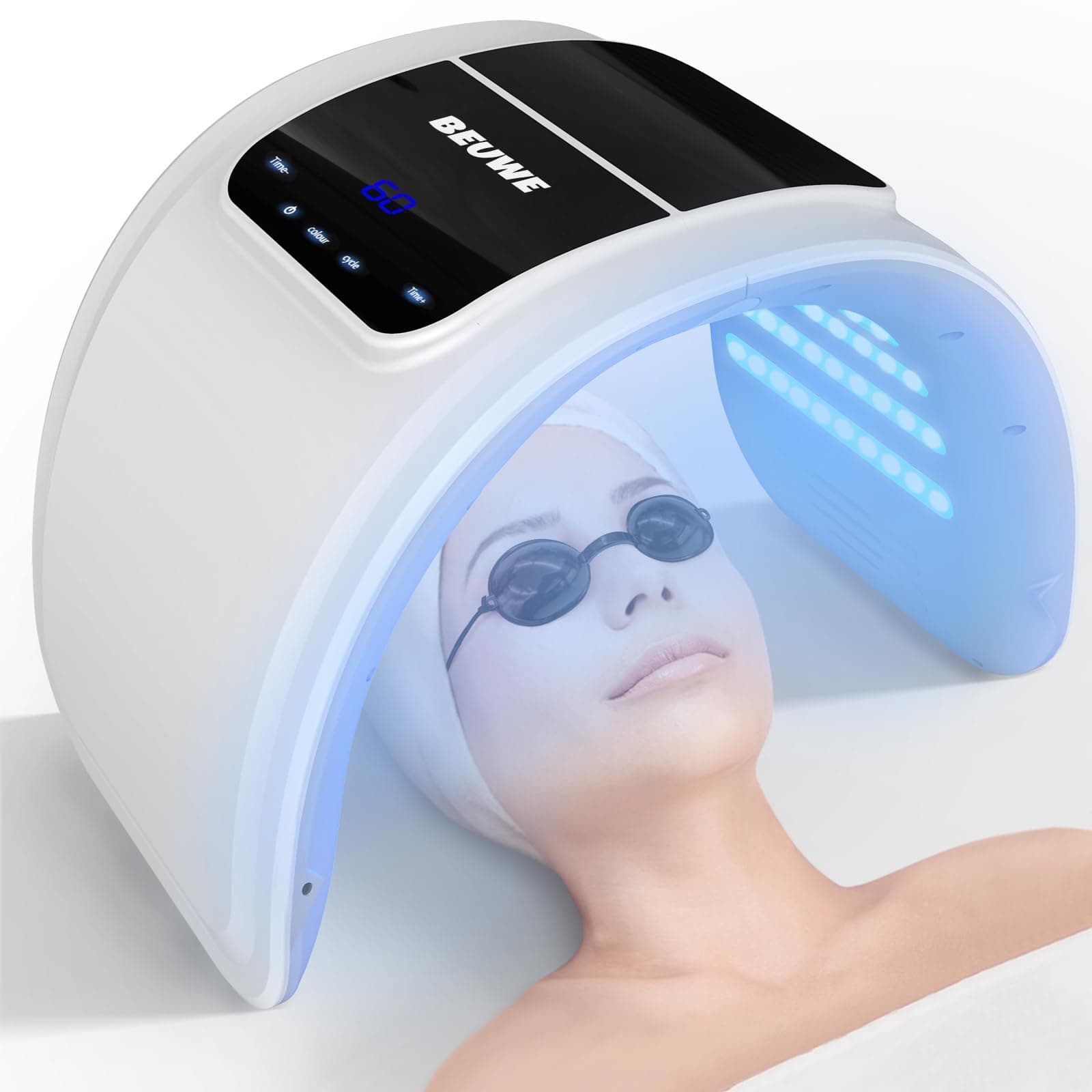 Red-Light-Therapy-for-Face,Led Face Mask Light Therapy Red & Blue Rejuvenation Tool SPA Equipment Led Neck Body Hand Mask for Skincare at Home