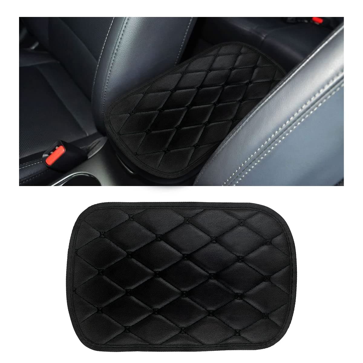 Auto Center Console Cushion Pad, Universal Waterproof Armrest Box Protection Pad/Cover Fit for Cars, Vehicles, SUVs, Comfort, Car Interior Accessories for Men Women (Black)