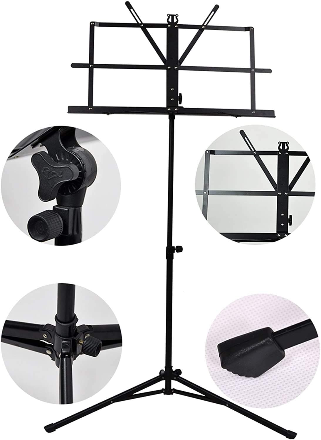 Kadence Music Stand, Portable Folding Music Note Sheet, Notation Stand with Carrying Bag NK06