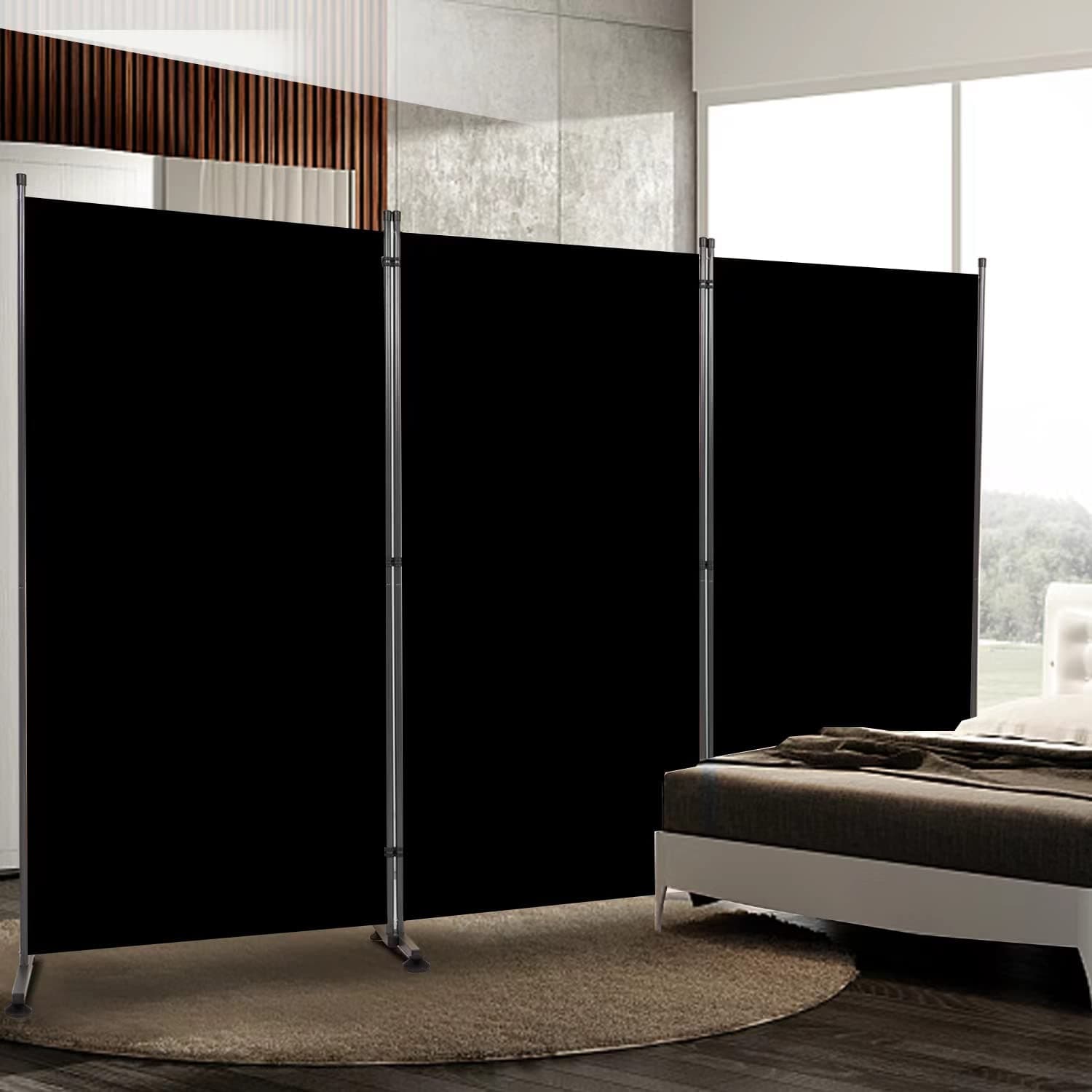 Room Divider 6FT Folding Privacy Screens, 3 Panel Partition Room Dividers w/F...
