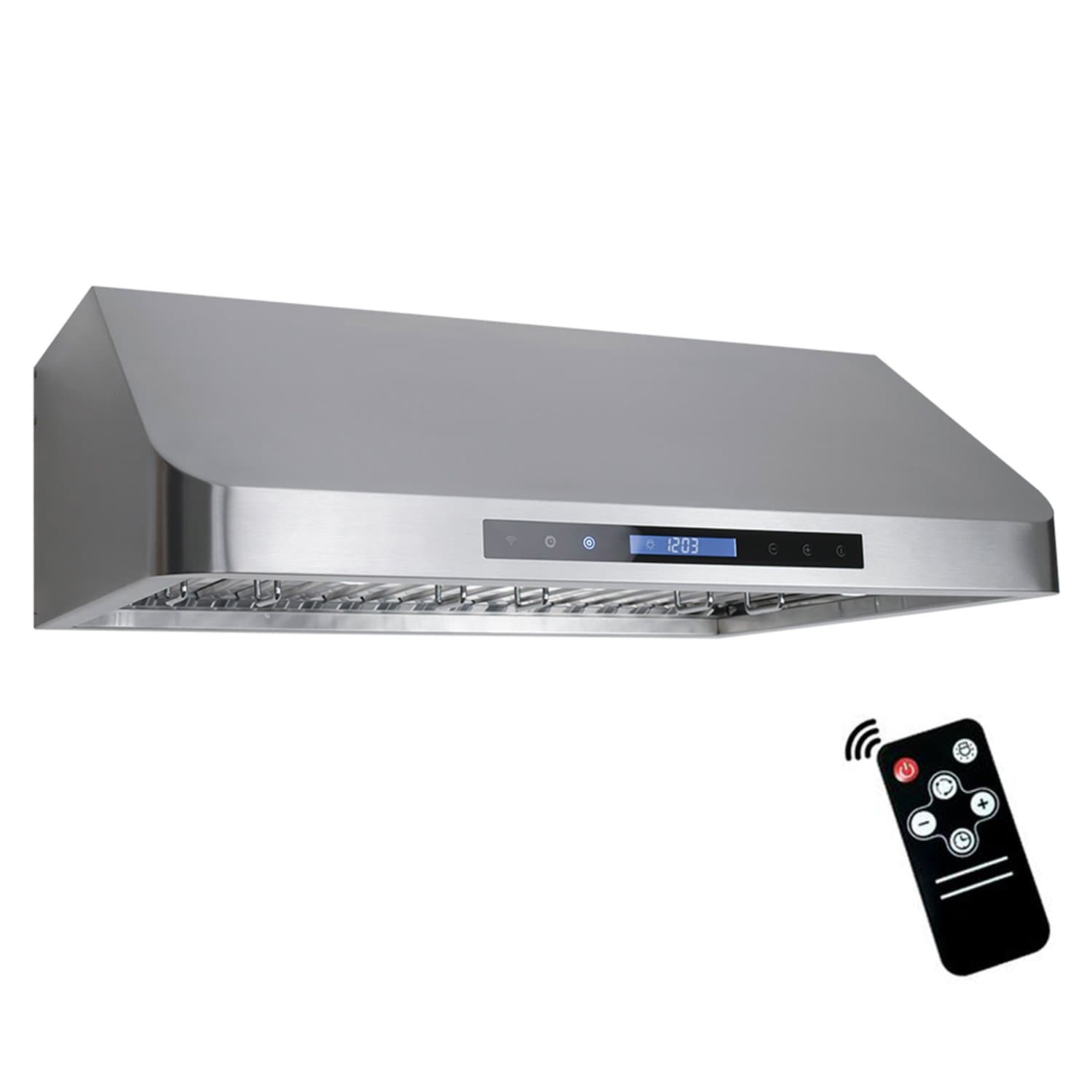 Cosmo 900 CFM Pro Style 30 in. Under Cabinet Range Hood with LCD Touch Control Panel Kitchen Vent Cooking Fan Range Hood with Baffle Filters, LED Lighting and Remote Control