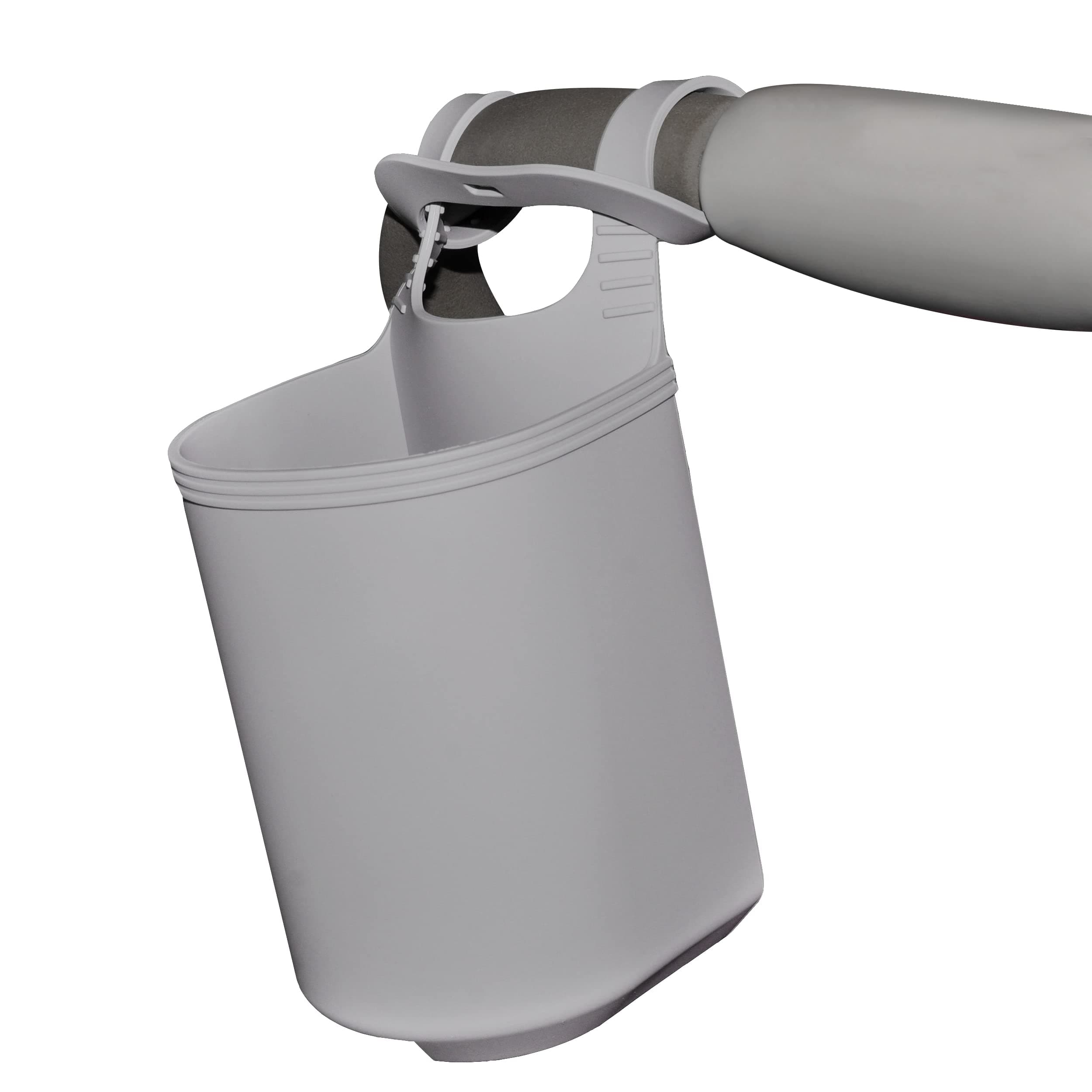 Stroller Cup Holder/Caddy, Silicone Wheelchair Cup Holder, Stroller Cup and Phone/Drink/Water Bottle Holder Organizer Attachment for Bike Scooter Chair Lawn Mower Bicycle Handlebar Treadmill (Gray)