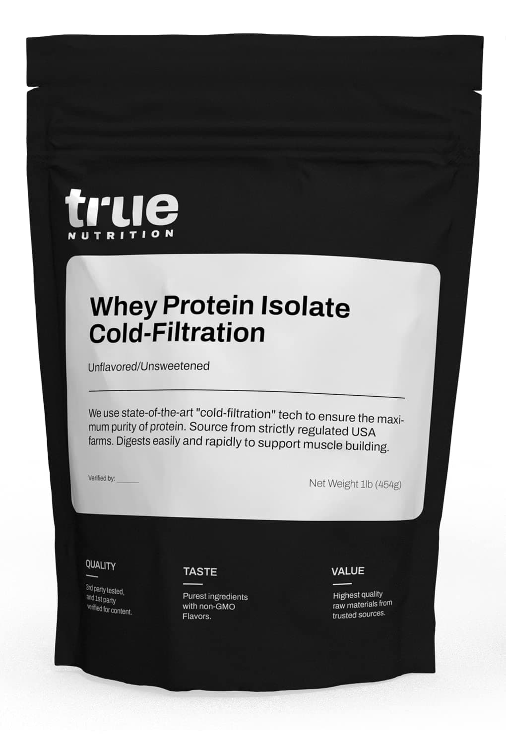 Whey Protein Isolate Powder - Cold-Filtered, 30g Protein per Serving - Unflavored & Unsweetened, No Additives - Keto, Gluten Free, Lactose Free, Non-GMO - 1lb