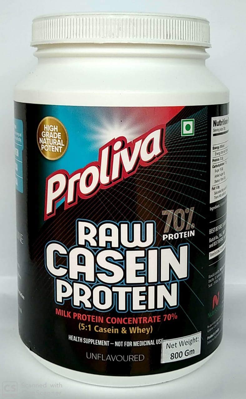 Proliva Raw Casein - 800 Grams (Unflavored)