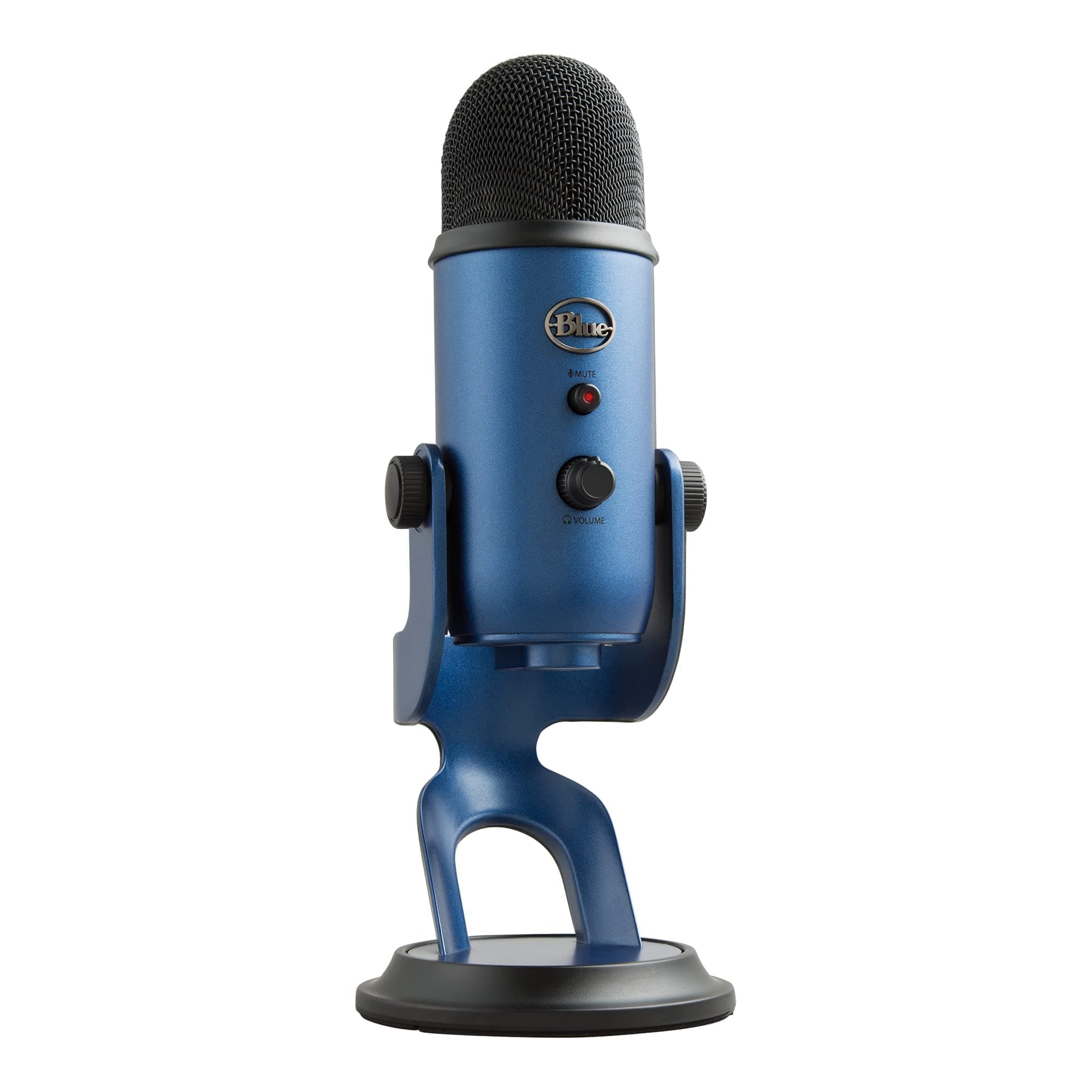 Blue Yeti USB Microphone for PC, Mac, Gaming, Recording, Streaming, Podcasting, Studio and Computer Condenser Mic with VO!CE effects, 4 Pickup Patterns, Plug Play – Midnight