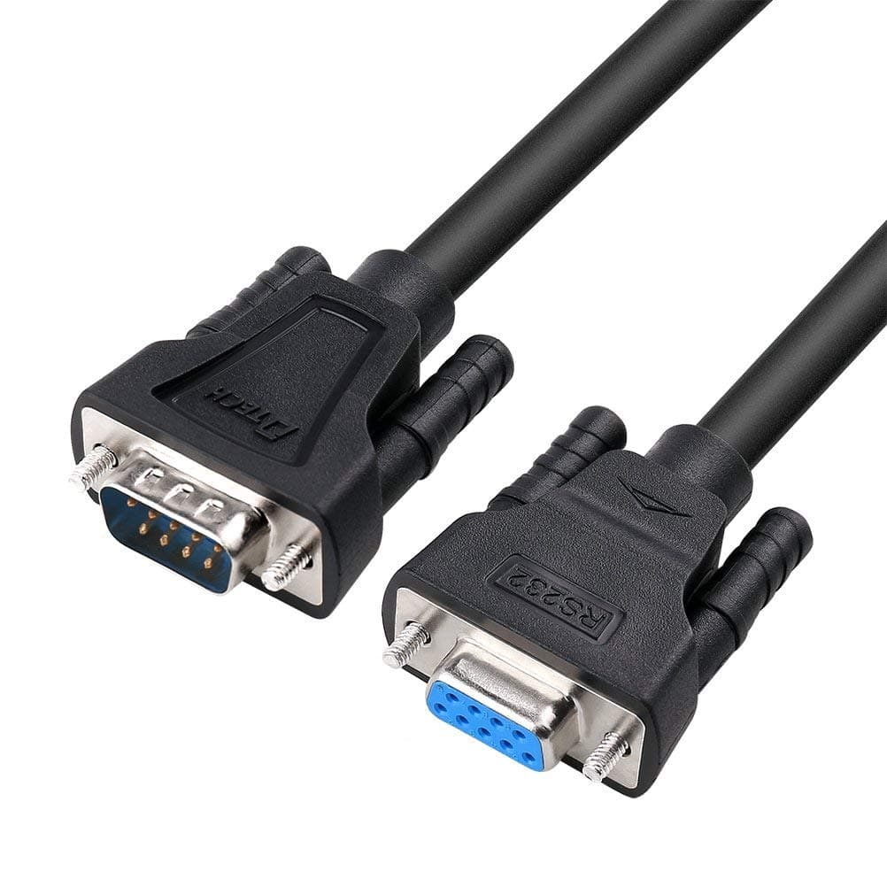 DTECH DB9 9 Pin Serial Cable 1.5ft Male to Female RS232 Straight Through(0.5m, Black)