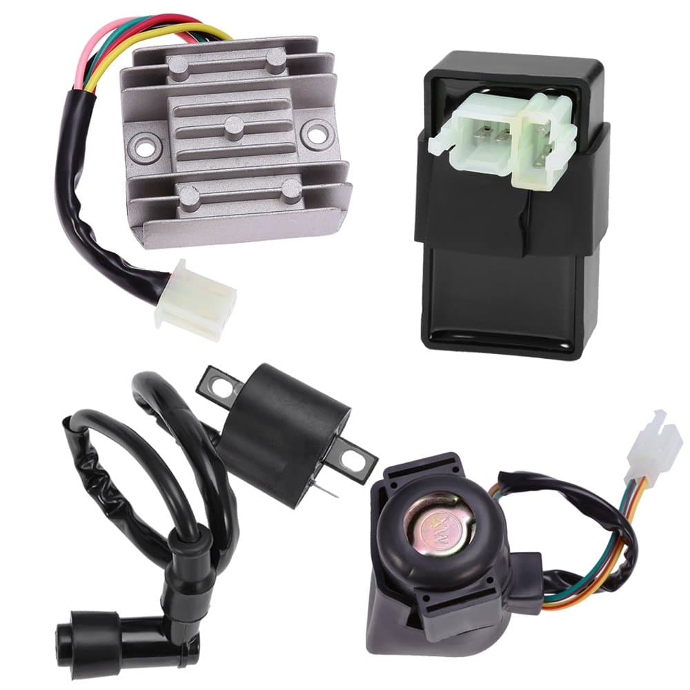 Anxingo Ignition Coil 6 Pin CDI Voltage Regulator Rectifier Solenoid Relay Kit for 150cc 200cc 250cc Engine Chinese ATV Quad
