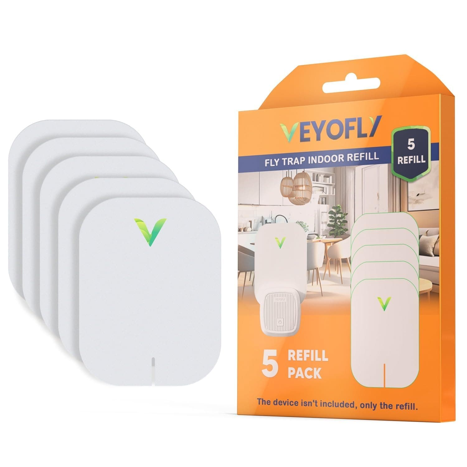 VEYOFLY Flight Insect Trap Refill - Socket Insect Catcher Indoor Refills, Mosquito, Beetle, Bug, Insect Protection, Moth, Fruit Flies, Socket Refill (Pack of 5)
