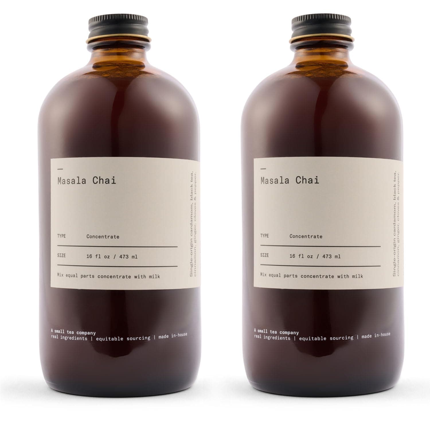 Dona Original Masala Chai Concentrate, Small-Batch, Single-Origin Spices, Hot or Iced Chai, 16 Fl Ounce Bottles (Pack of 2) (Standard, 32, Fl Oz)