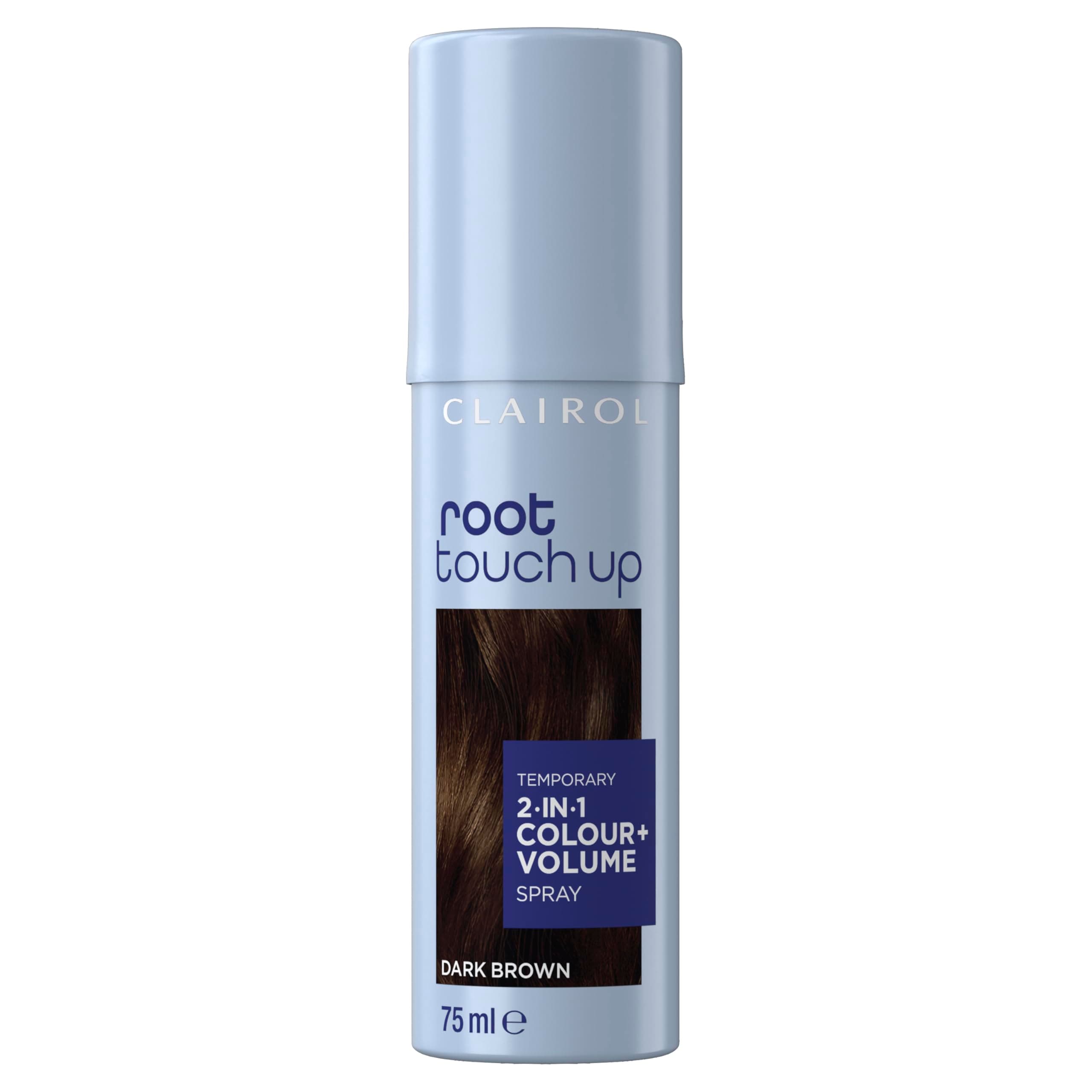 Clairol root touch up color + volume 2 in 1 spray dark medium brown, 75ml