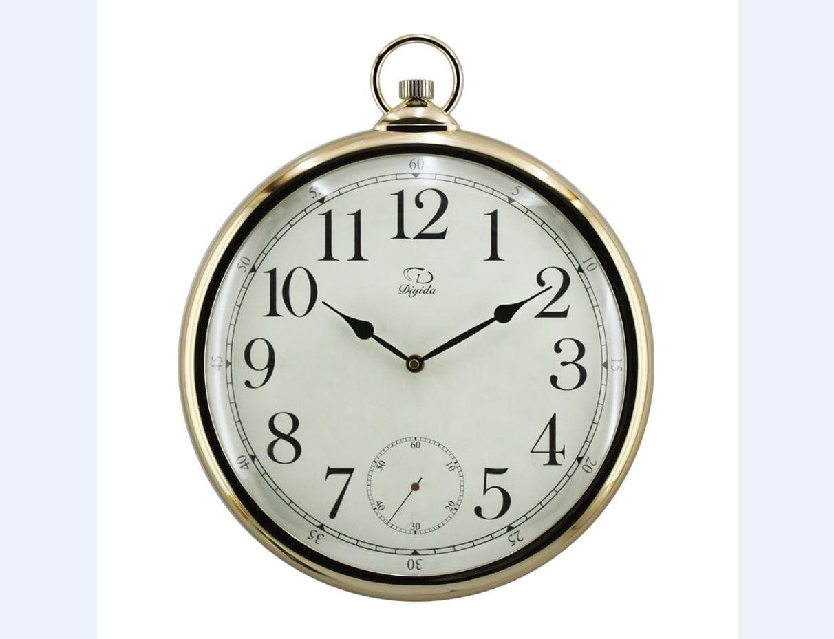 FW Retro-style living room wall clock modern electronic clock Pocket Watch wall clock , electroplating arabia , 14 inches