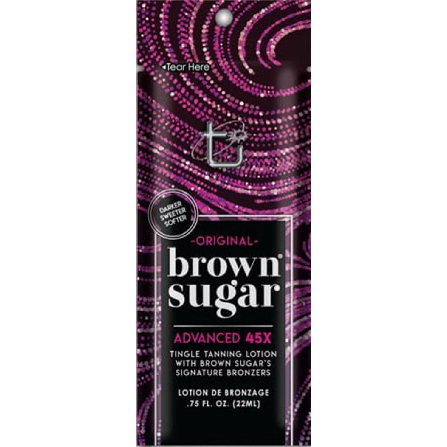 Tan Incorporated Original Dark Brown Sugar Tingle Advanced 45 Bronzer Tanning Lotion 22ml
