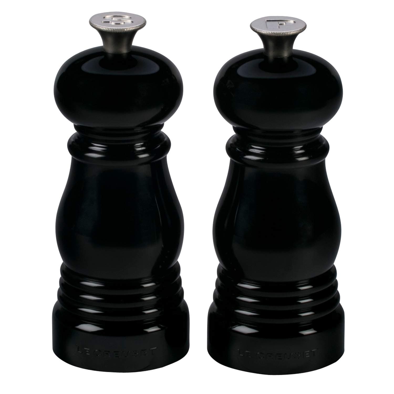 Classic Salt and Pepper Mill Set, Personal Use, Chip-Resistant ABS Plastic, Anti-Corrosion, 11 cm, Black Onyx, 96002500140000