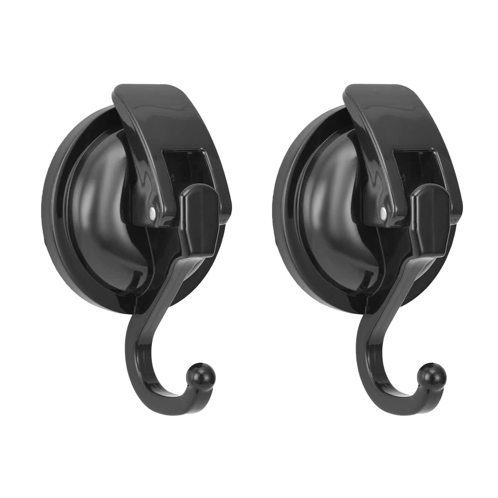 Heavy Duty Vacuum Wreath Cup Hook, Easy to Install and Remove, No Hole Punched,Black- Plated Plished Super Suction for Kitchen,Bathroom and Restroom,2Pack