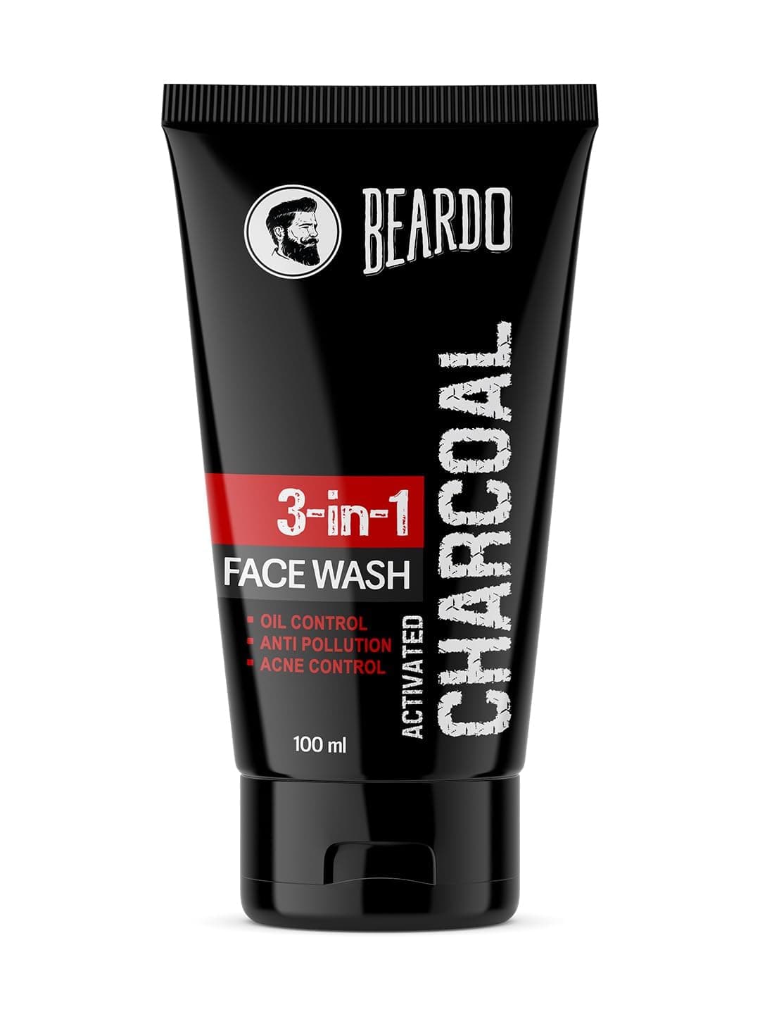 3-in-1 Activated Charcoal Face Wash| Deep Cleanse, Exfoliate & Detoxify | All-in-One Face Wash for Oily Skin, Dirt & Pollution Removal | Oil Control Face wash for men 100ml