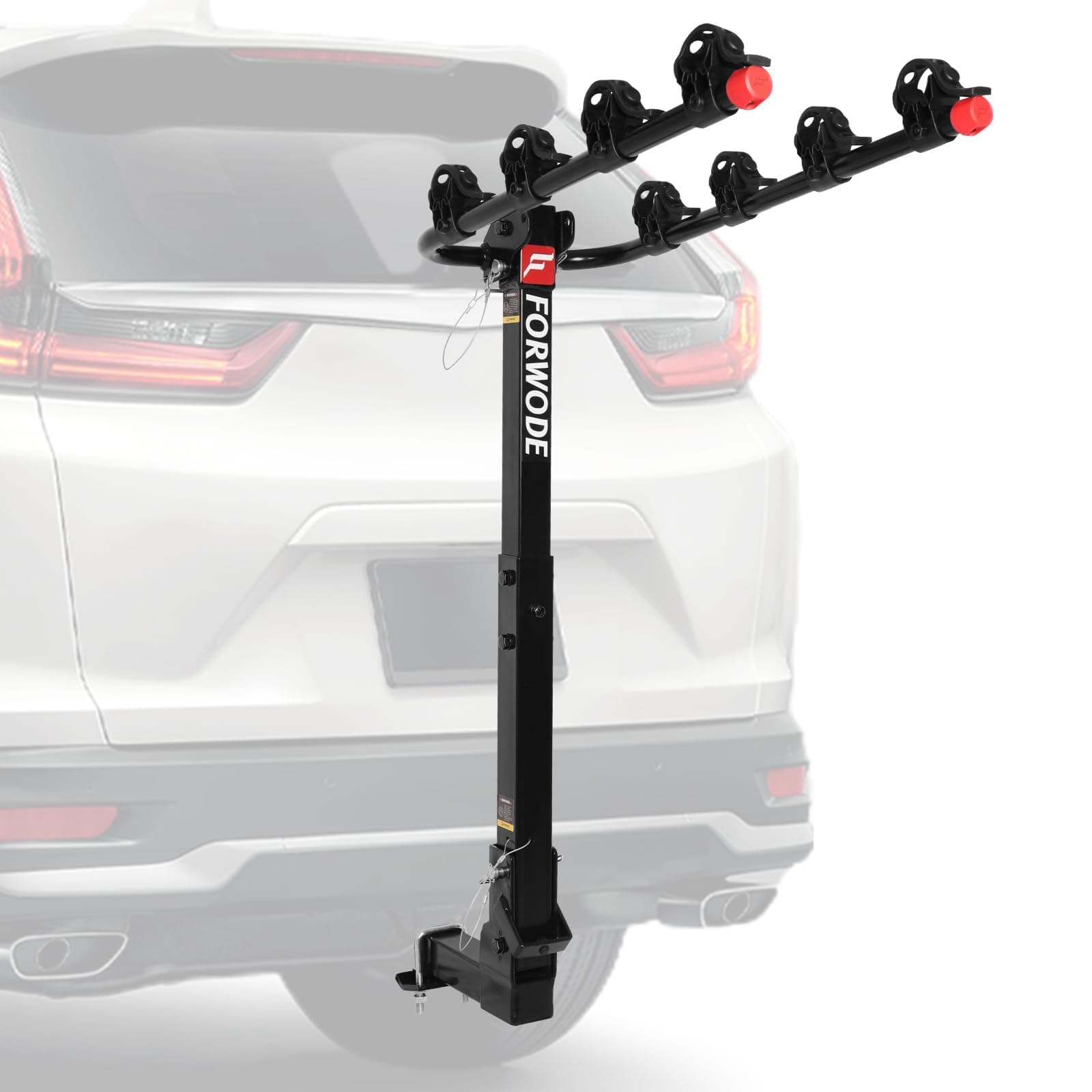 Forwode Hitch Mount Rack Fits 4 x 35 lbs Bicycles, Bike Hitch Rack for Car, Foldable Wobble Free, Hitch Lock, 2-Inch Receiver