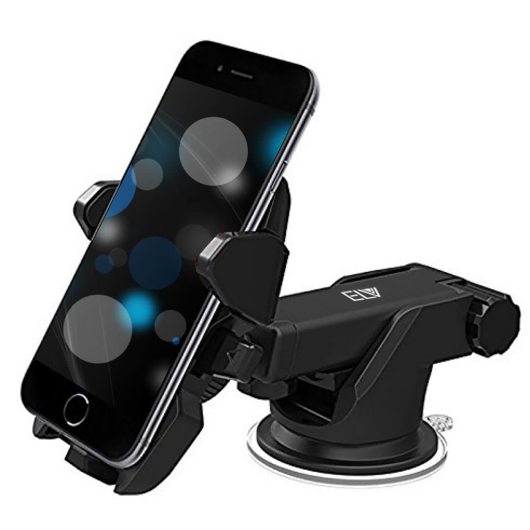 Car Mount Adjustable Car Phone Holder Universal Long Arm, Windshield for iPhone 7/7Plus/6/6s/6Plus,Samsung,Sony,HTC - Black