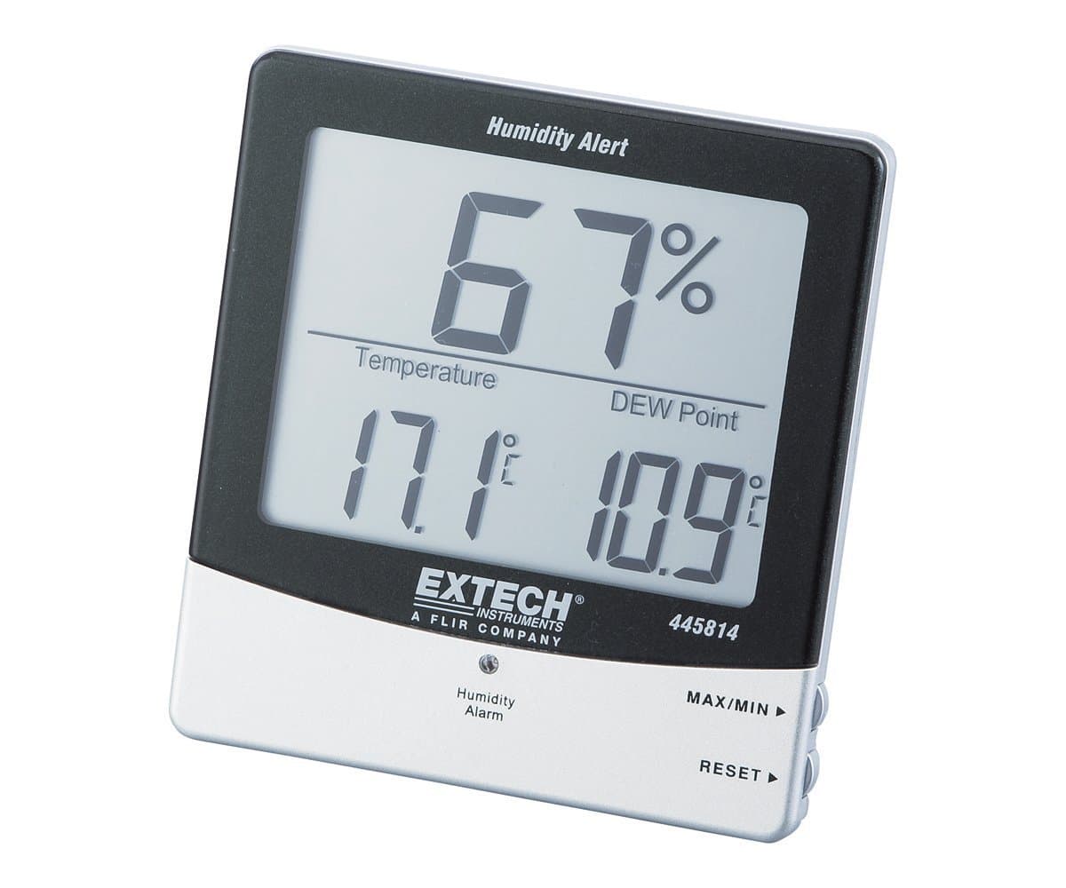 Extech 445814 Humidity Alert Hygro-Thermometer with Dew Point - Digital Indoor Humidity Monitor, Programmable Visual and Audible Alarms, Min/Max Memory, Wall Mount or Desktop Stand