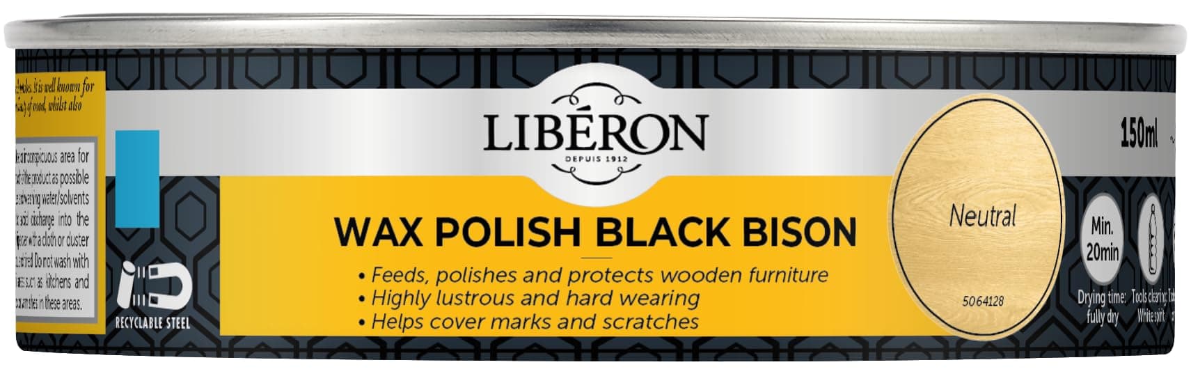 Liberon Black Bison Paste Wax, 150 ml, Neutral