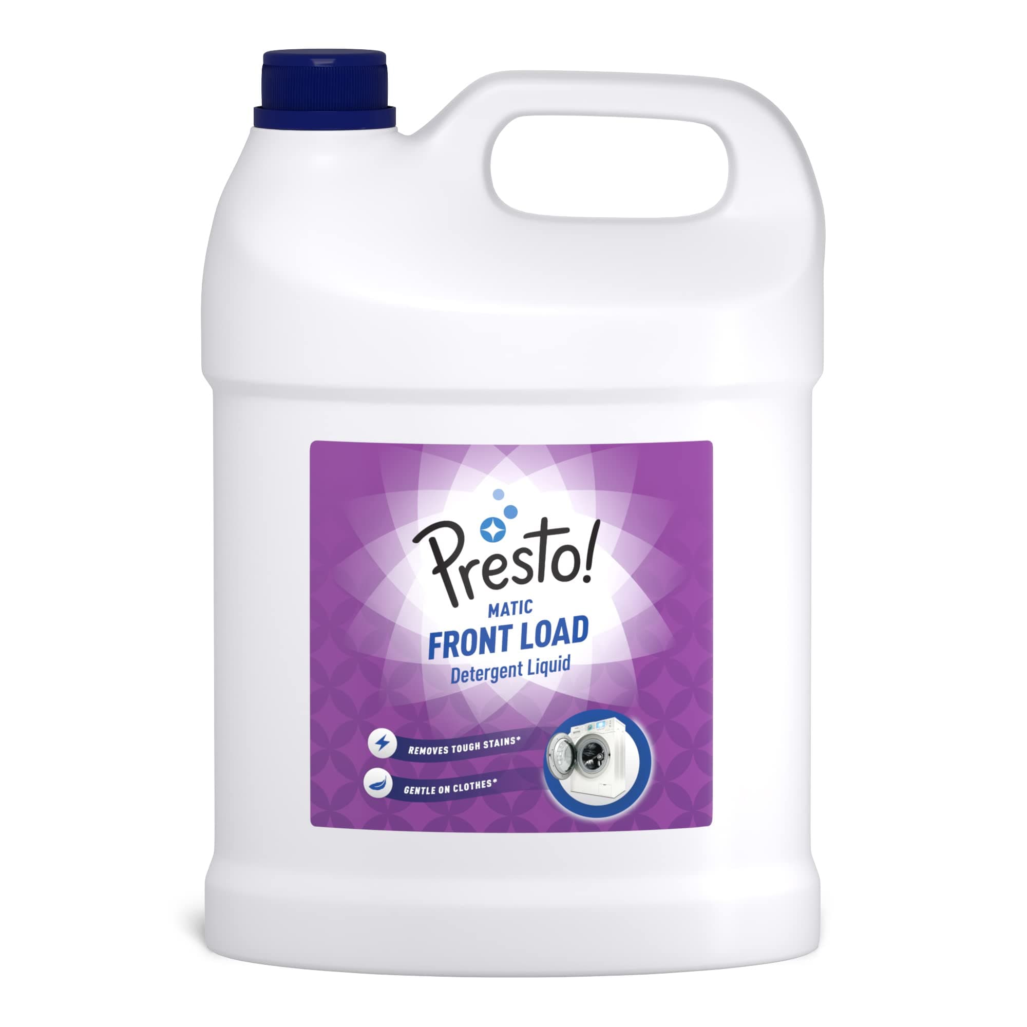 Amazon Brand - Presto! Matic Front Load Liquid Detergent | 5 Litre | Removes Tough Stains | Gentle On Clothes | Protects Fabric Color | Bleach-Free & Phosphate-Free