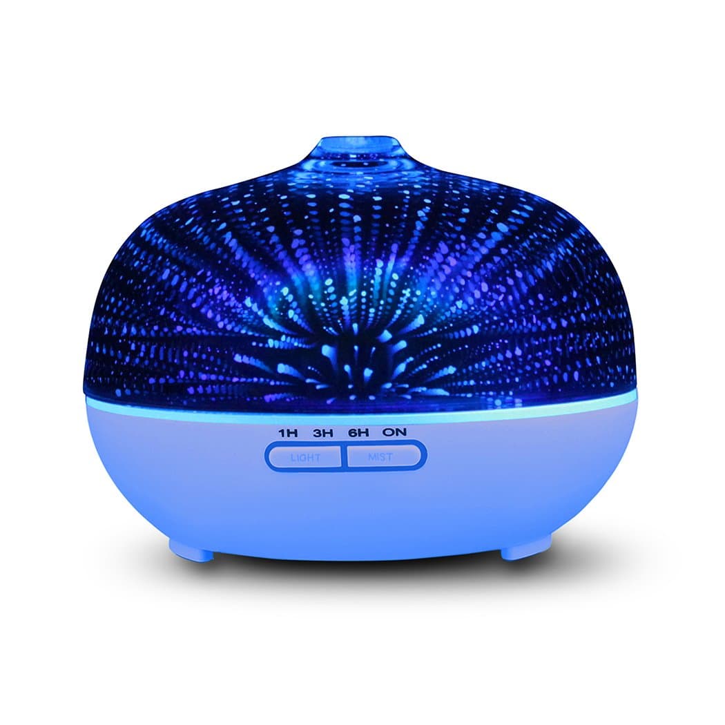 YCIND Essential Oil Diffusers Cool Mist Ultrasonic Humidifiers Glass 3D Stars Fireworks 7 Colors LED Light Auto Shut-off for Office Home Bedroom 300ml …