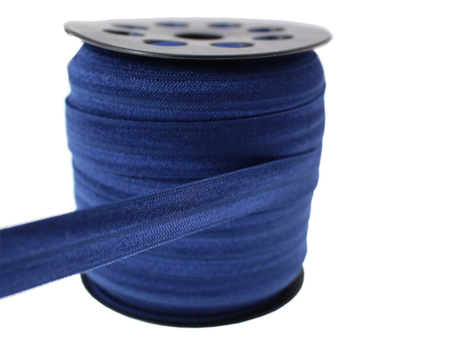 Navy Blue Fold Over Elastic 5/8 inch 15mm Elastic Bands for Sewing 40 Yards Wide Elastic Headbands Stretchy Ribbon for Crafts-Elastic Straps Trim for Girls Hair Ties-Bow-DIY Projects-Clothes