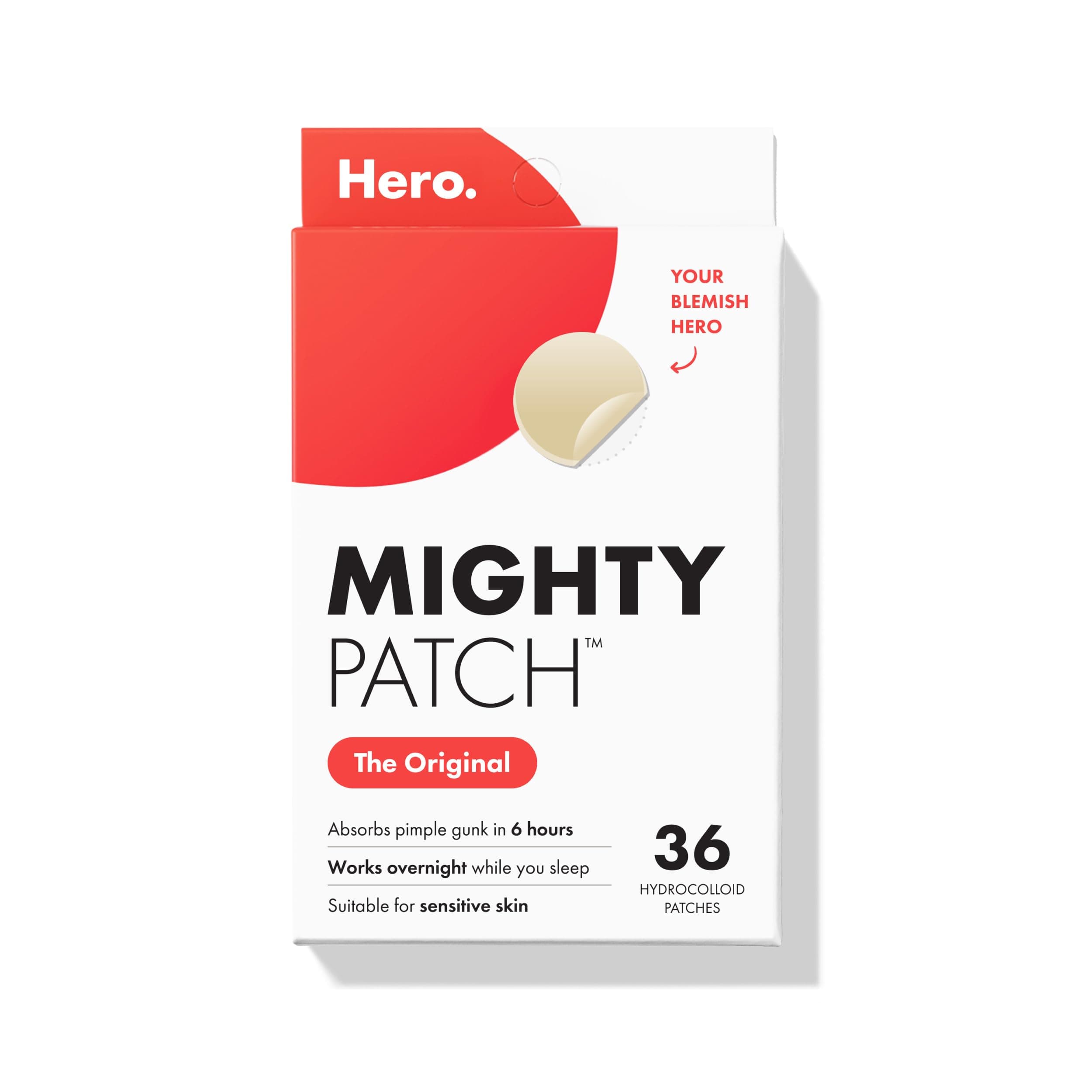 Mighty Patch Original - Hydrocolloid Acne Pimple Patch Spot Treatment (36ct) for.