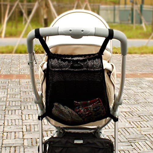 Stroller Bag, Fushop mesh net Organizer for Baby Strollers, Stroller Cargo net(Black)