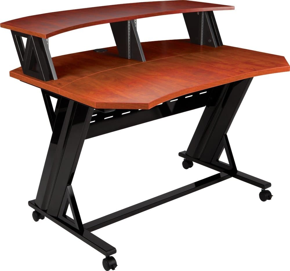 Studio Trends 46 in. Studio Desk with Dual 4U Racks Cherry