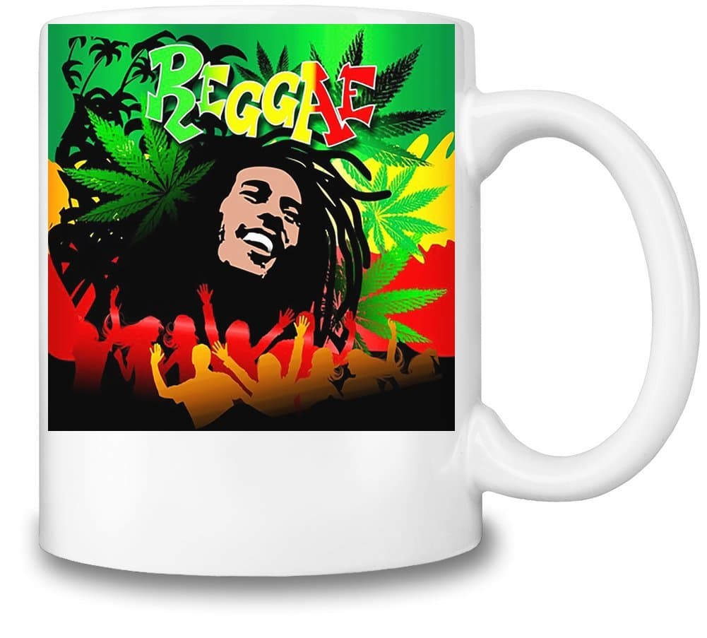 Reggae Rasta Colors Coffee Mug Ceramic Coffee Tea Beverage Kitchen Mugs By Mama Brand