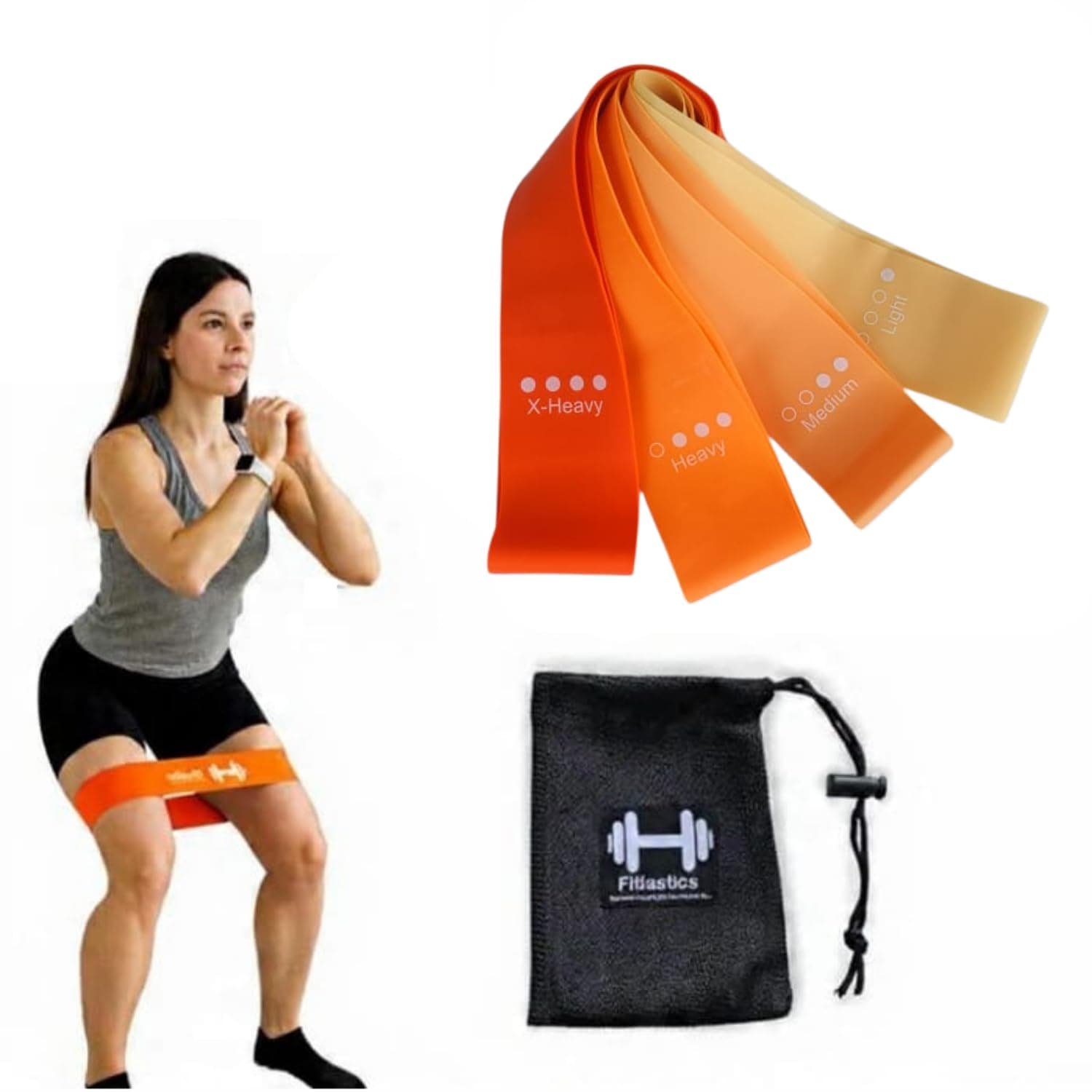 Resistance Loop Bands Set for Squats, Stretching, Strength Training Exercises, HIPS & Glutes Heavy Workouts for Men & Women