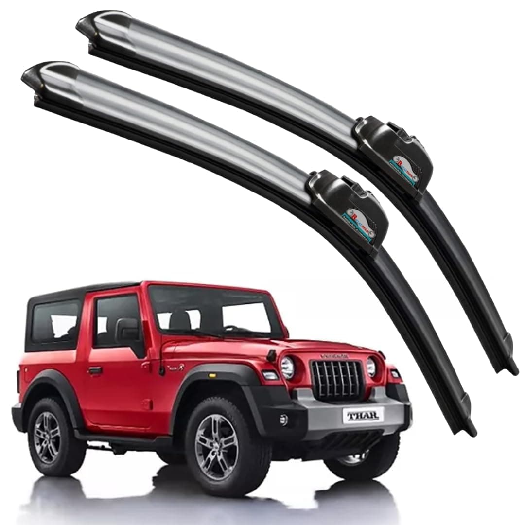 CARNYX Frameless Windshield Wiper Blades, Front Car Wipers Set of 2, Noise-Free, Durable Performance Compatible with (Mahindra Thar (D-14,P-14))