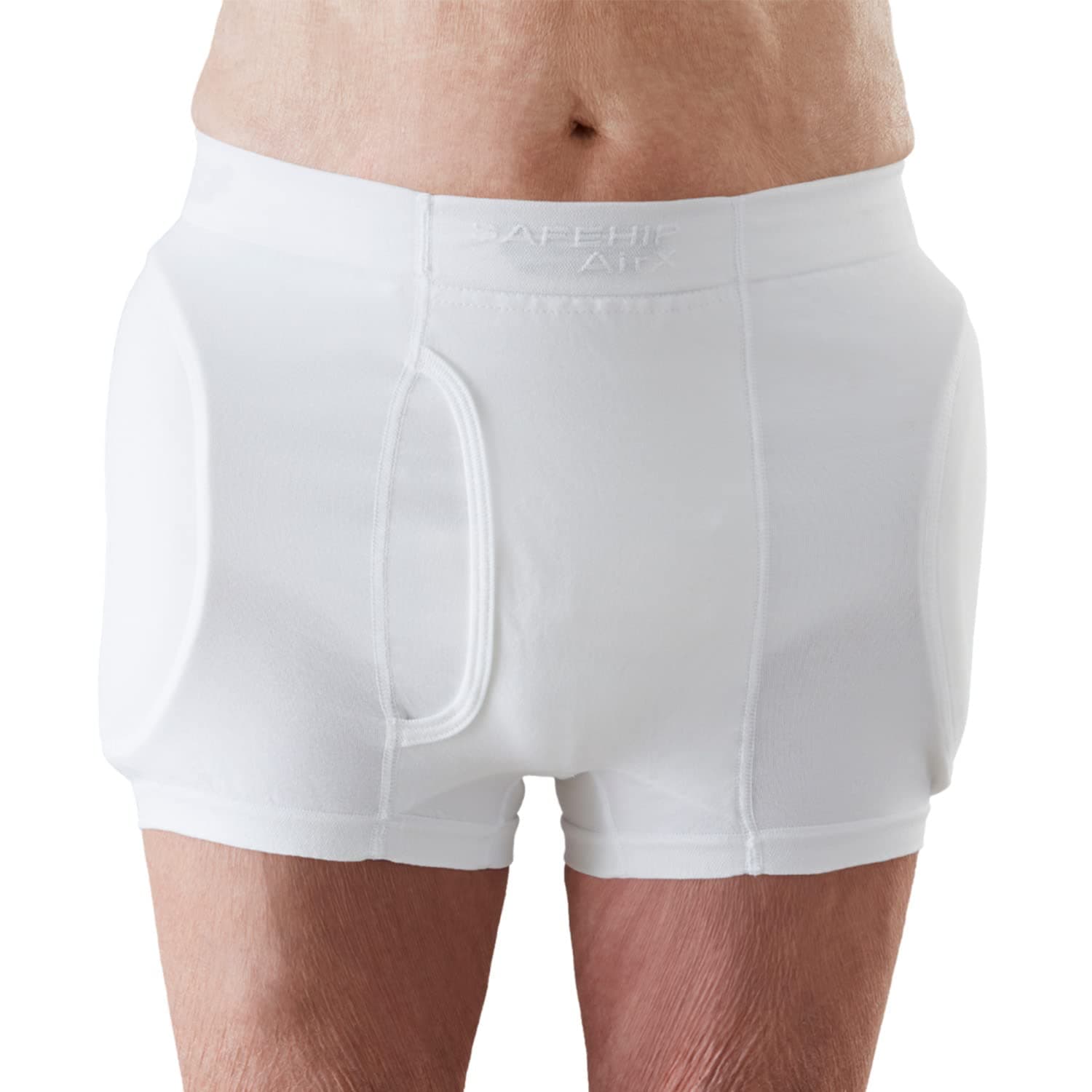 Safehip AirX Men's Hip Protector Briefs - Fall Prevention Hip Support for Elderly - Senior Safety - No Fall Fear by TYTEX (White, Large - 40-48 inches)