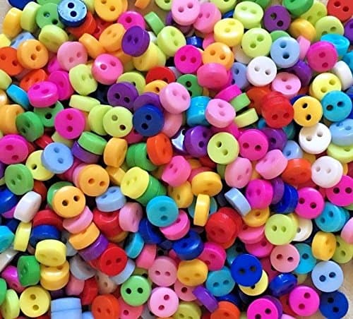 100 Tiny 6mm Buttons Bright Colours Crafts Dolls Clothes Cardmaking