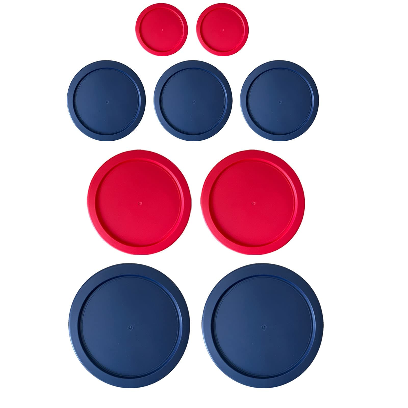 Replacement Lids for Pyrex Glass Food Storage Containers Round (2) 7202-PC 1 Cup (3) 7200-PC 2 Cup (2) 7201-PC 4 Cup (2) 7402-PC 6/7 Cup Red Blue