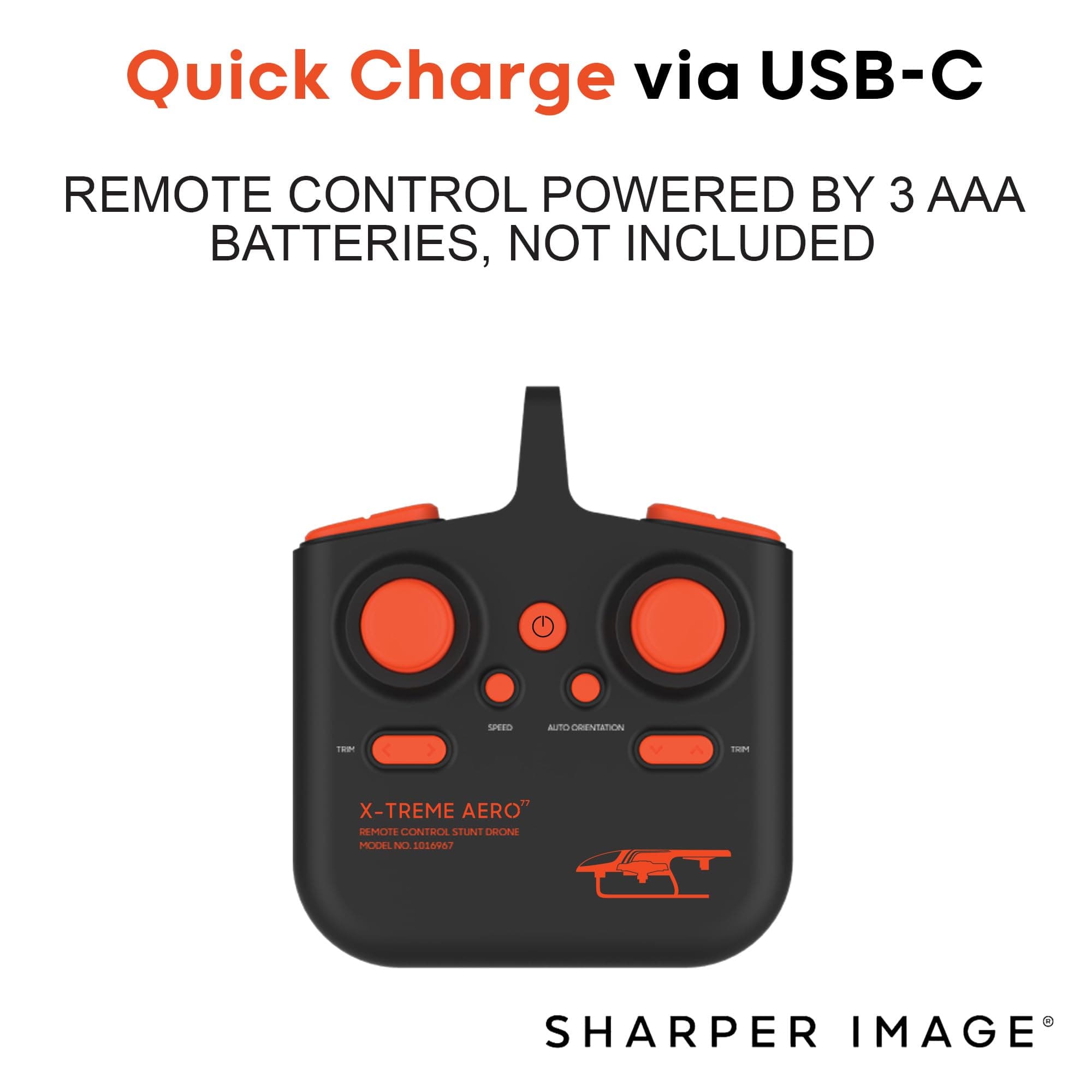 Sharper Image® X-Treme Aero High Performance Remote Control Vehicle with 2.4GHz Long Range Wireless Control, Built-in LED Lights, Advanced Flight Assist, Lightweight Design and
