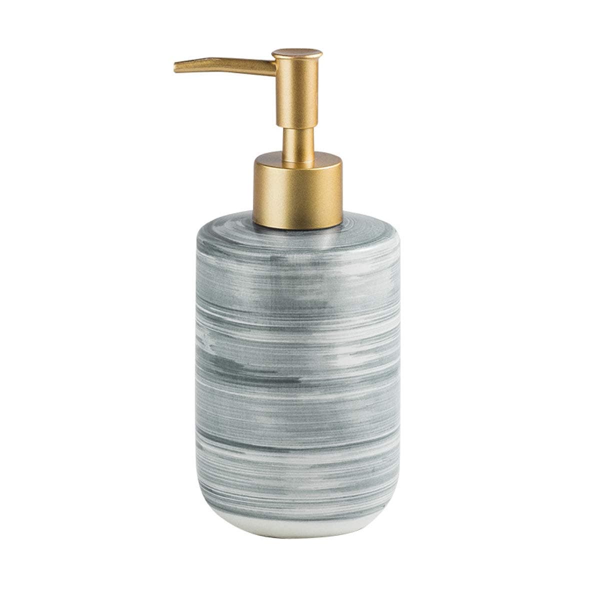 Ulable Ceramic Soap Dispenser, Dispenser Pump Bottle, Lotion Bottle for Kitchen, Bathroom and Hotel, 350 ml, 7 * 7 * 18 cm, Grey