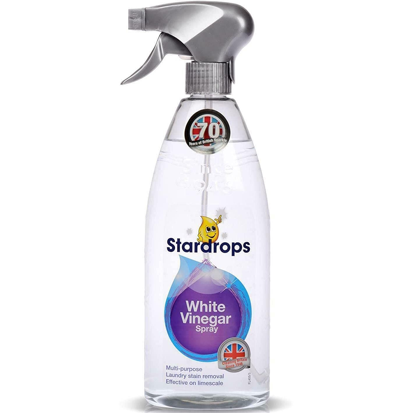 Stardrops White Vinegar Multi Surface Cleaner 750ml Spray {1,3 & 6 Bottles}. UKB (3 Bottles)