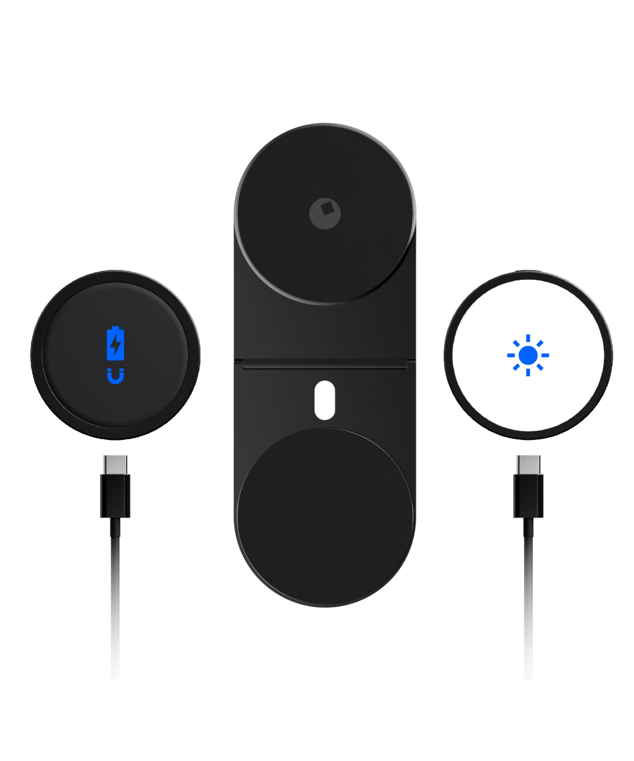 Edge Pro Full Kit - Magnetic Phone Holder, Universal Wireless Magnetic Phone Charger, 1000 Lumens Light, Mobile Phone Holder for Smartworking, Black